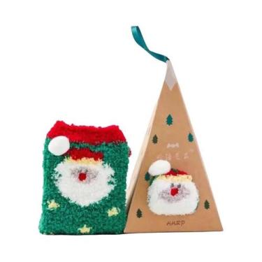 Imagem de Meias De Natal Térmicas Femininas De Veludo Macio E Quente, Meias Gros