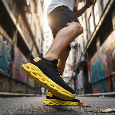 Imagem de Tênis Racer Masculino De Academia Corrida Caminhada Com Design Leve E 