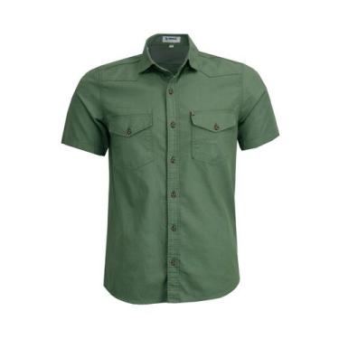 Imagem de Camisa Sarja Leve Amil Estilo Militar Manga Curta 2 Bolsos Comfort 190