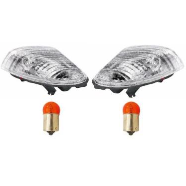 Imagem de Pisca Dianteiro Cristal Biz 100 98 Á 05 Com Lampadas Ambar - Paramotos