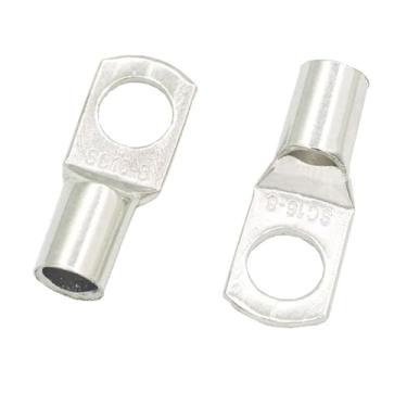 Imagem de KGFCE Kit de terminal de cabo de cobre 20/50 peças SC16-8 furos de parafuso terminais de bateria conector de fio de nariz de cobre (SC16-8, 50PCS)