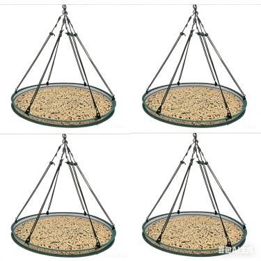 Imagem de 4 bandejas universais coletoras de sementes de pássaros selvagens, plataforma ajustável de 40 cm, bandeja de alimentação de pássaros, alimentador de pássaros, acessórios de jardim e gramado para