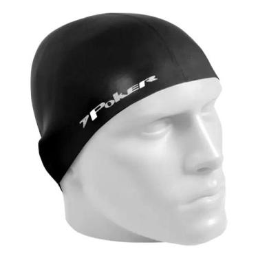 Imagem de Touca de Natação Poker Silicone Unissex para Treinos, All black, UN