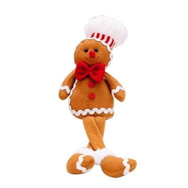Imagem de Boneca de gengibre,Bonecas de gengibre recheadas | Almofada do homem de gengibre | Natal Gingerbread Man Travesseiro Gingerbread Stuffed Figures Bonitos Brinquedos Divertidos para Sofá Festa de Natal