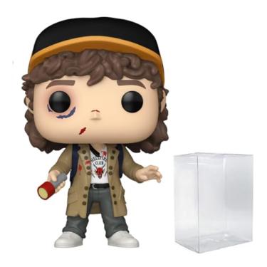 Imagem de POP TV: Stranger Things - Dustin Henderson Battle Damaged Exclusive #1800 (Season 5) Funko Vinyl Figure (Bundled with Compatible Box Protector Case), 3.75 inches