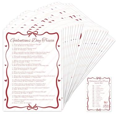 Imagem de stizak 25 Galentines Day Trivia Game Cards, 5 x 7 inches Fun Valentines Trivia Quiz for Happy Galentines Day Party Game Ladies Night of Valentines Day, gk01