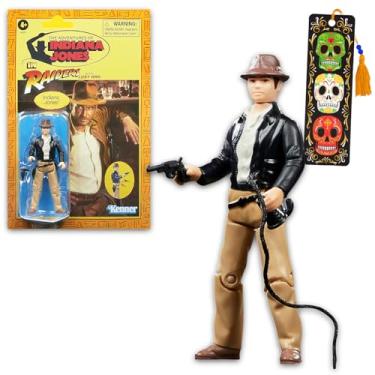 Imagem de Indiana Jones Retro Action Figure Set - Bundle with 3.75" Kenner Collectible Action Figure Plus Bookmark | The Adventures of Indiana Jones Decor Set