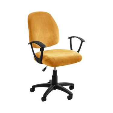 Imagem de Capa De Cadeira De Escritório Em Veludo Elástico Rotativa Universal 2 