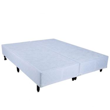 Imagem de Cama Box King Size Br com Gaveta Mega Colchões Branco - 178x198