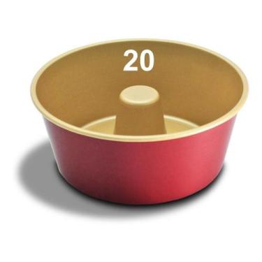 Imagem de Forma Com Tubo Antiaderente Cereja E Creme Nº20 Arnix