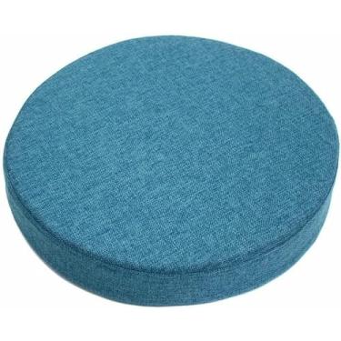 Imagem de Almofada de linho para cadeira, antiderrapante, decorativa, redonda, de espuma, macia e confortável para escritório.