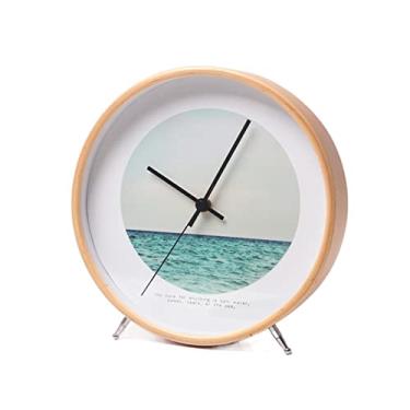 Imagem de Relógio de manto simples ornamento relógio de mesa relógio de mesa relógio sala de estar quarto decoração grande mudo relógio de mesa relógio de mesa relógio de lareira vintage (cor: 03, tamanho: 25,4