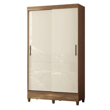 Imagem de Guarda Roupa Solteiro 2 Portas De Correr Com Pés Fit Jequitibá Off Acetinado - Santos Andirá