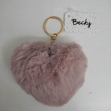Imagem de Chaveiro de Coração Fofo Macio Pingente Pompom  Bolsa 8cm - Becky, Nud