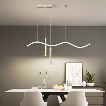 Imagem de Luminária pendente LED moderna para mesa de jantar, com intensidade regulável, design de foco, lustre, luminária de teto moderna para cozinha, altura ajustável com controle remoto, ideal par