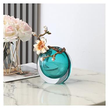 Imagem de KEG801302 Vasos Enfeites de vaso esmaltados de luxo leves, varanda de sala de estar, armário de TV, armário de vinho, decoração de casa, ornamentos de artesanato em cor esmaltada, vaso (pequeno)