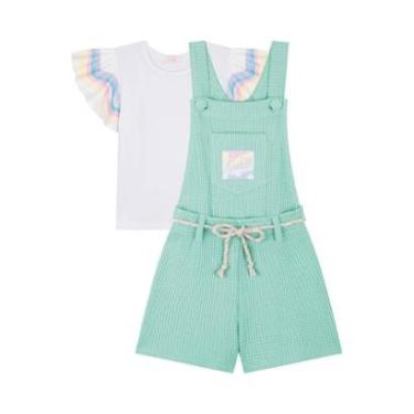 Imagem de Conjunto Infantil Menina Jardineira Moletom/Blusa Kukiê-Feminino