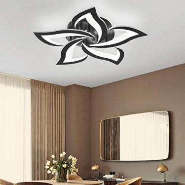 Imagem de Luminária de teto LED moderna para sala de estar, com intensidade ajustável e controle remoto. Design criativo em metal e acrílico. Ideal para hall de entrada, banheiro, sala de jantar, escr