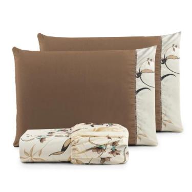 Imagem de Jogo de Lençol Queen 3 Peças Estampado 100% Algodão 180 Fios - DEMAISE