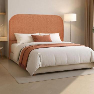 Imagem de Cabeceira Cama Box Casal 160 cm Estofada Revestida em Bouclé Orgânica 