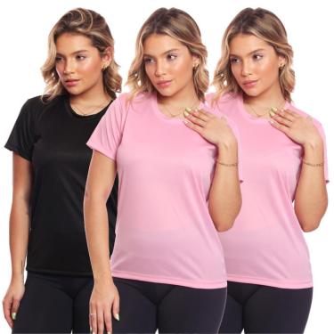 Imagem de Kit 3 Camisas Academia Esportiva Com Proteção Uv Feminina-Feminino
