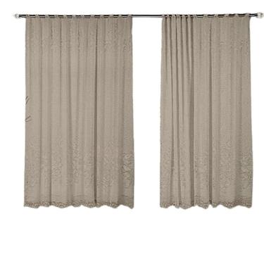 Imagem de Cortina Marrom Renda Com Forro Sala Roseiral 3,50X 2,20Alt