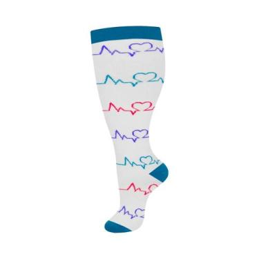 Imagem de Meias De Compressão plus Size 2XL-4XL 20-30 mmHg Para Panturrilhas Lar