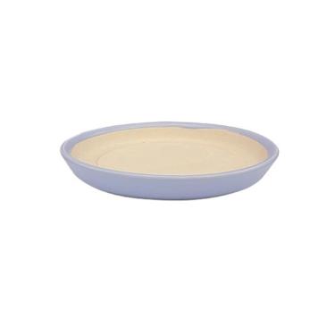 Imagem de Palete de irrigação de plantas de jardim 15 cm, bandejas de gotejamento redondas de cerâmica para ambientes internos e externos (roxo)