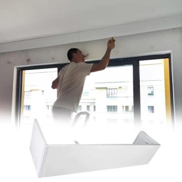 Imagem de Caixa de cortina de alumínio, painel decorativo para cortinas blackout, placa de cornija de 1 m sem trilhos, solução elegante para defletor de cortina