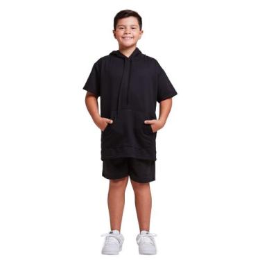 Imagem de Conjunto camisa canguru e shorts moletinho infantil - Daze Modas, Pret