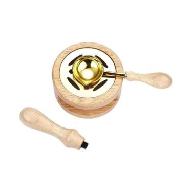 Imagem de Conjunto De Carimbos De Cera Com Colher, Panela Para Lacre, Cabo De Ma