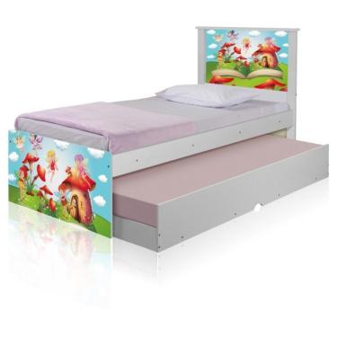 Imagem de Bicama Juvenil Adesivada Mundo Das Fadinhas Com Colchões