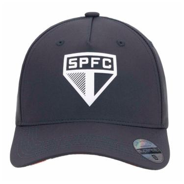 Imagem de Boné São Paulo Silk Frontal Aba Tricolor Supercap Preto-Masculino
