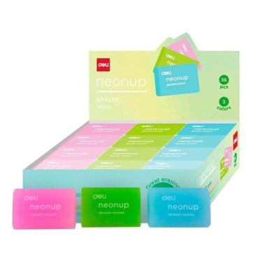 Imagem de Borracha Deli Retangular Flexível Eco/PVC Neon - Embalagem com 36 Unid