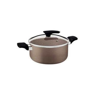 Imagem de Caçarola Tramontina Milazzo 24cm Alumínio Antiaderente Starflon Max Soft-touch Amêndoa