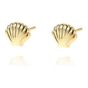 Imagem de Brinco Concha do Mar Folheado a Ouro 18k - 1 Par - De Castro Joias