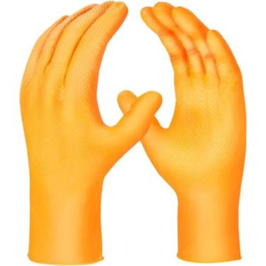 Imagem de Luva Nitrílica Ambidestra sem Talco, Tamanho XG, Laranja, Sensiflex Gr