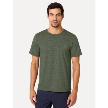 Imagem de Camiseta Dudalina Masculina Crewneck Listrada Verde 93.01.0016 25 Tama