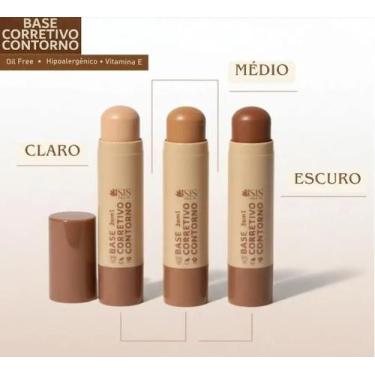 Imagem de STICK 3X1 BASE CORRETIVO CONTORNO Cor:Médio - Isis Make-up, Médio