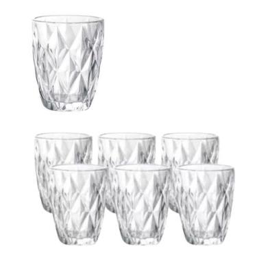 Imagem de Conjunto com 6 Copos de Vidro 270ml Textura Diamond - WELLMIX