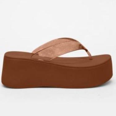 Imagem de Chinelo Feminino Plataforma Plus II Glitter Brown Petite Jolie PJ7703-Feminino