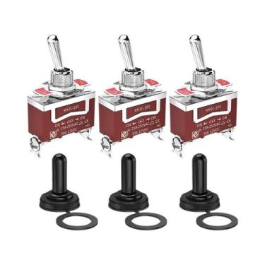 Imagem de Interruptor Toggle SPDT 3 Posições 30A À Prova d'Água 12V Com Tampa Pr