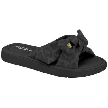 Imagem de Tamanco Modare Anabela Sandália Tiras Cruzadas Nobuck Com Laço Preto U