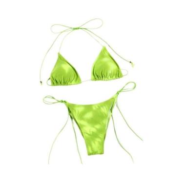 Imagem de Conjunto De Biquíni Sexy Com Estampa Para Mulheres, Mini Swimsuit, Mic