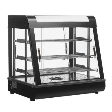 Imagem de Aquecedor de Alimentos 3 Andares Whalefall Preto Aquecimento 3D Portas de Vidro Deslizantes Aço Inoxidável 69 cm para Buffet Restaurantes