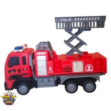 Imagem de Caminhão Bombeiro Recarregável LED Plataforma Manual Brinquedo Control