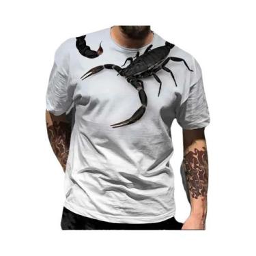Imagem de Camiseta Masculina Oversized Com Estampa 3D De Escorpião, Estilo Y2K H