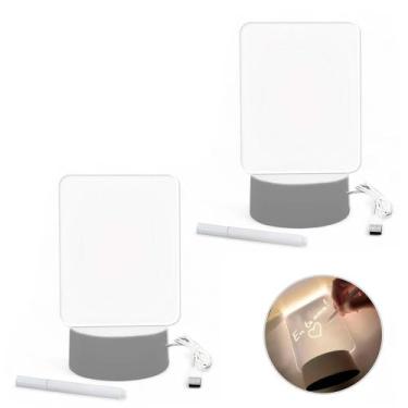 Imagem de Kit 2 Luminária De Mesa Led Com Tela Para Escrever 16x10cm - Art House