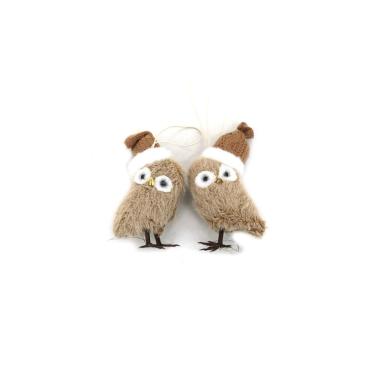 Imagem de Enfeite de Natal Coruja Rústica Le 6x4x10cm