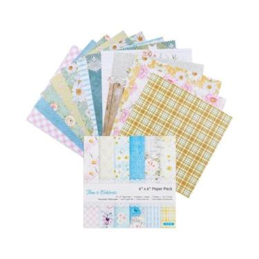 Imagem de Papel Cartão Vintage Com Padrão Floral 6X6 Polegadas Para Scrapbooking